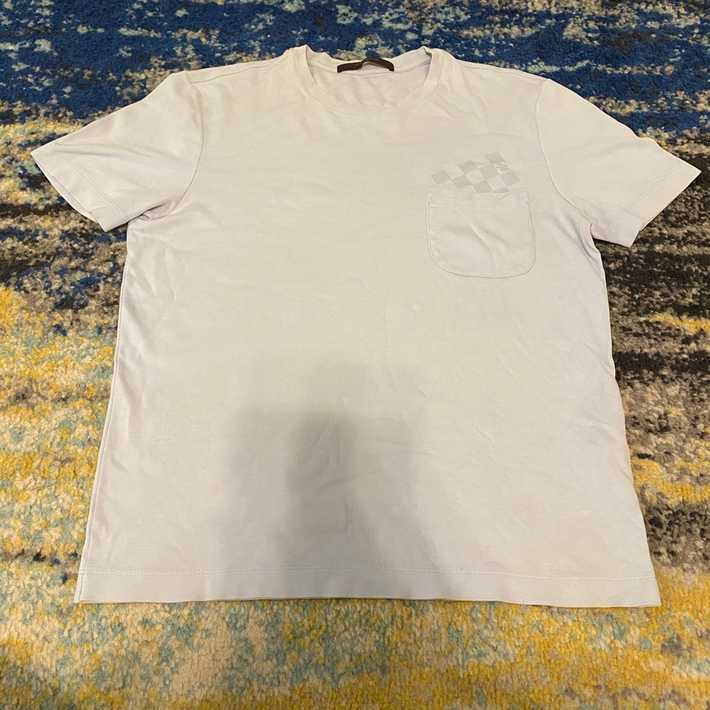 Authentic Louis Vuitton Pocket Tee Light Blue